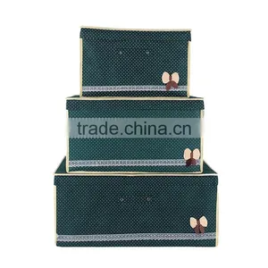 N494 Household Non Woven Box Foldable Bowknot Polka Dot Storage Box thumbnail-5
