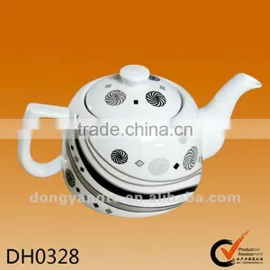 Custom Logo White Ceramic Kettle With Tea Pot thumbnail-1