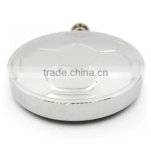 4.5 OZ Stainless Steel Flagon Football Style Bright Polished Circular Flagon thumbnail-4