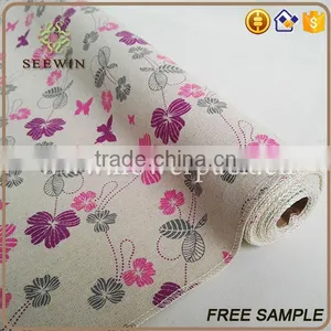 Awards Banquet Birthday Party Table Cover Printed Polyester Ramie Fabric thumbnail-1