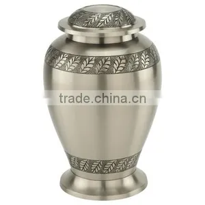 Pewter Leaf Band Cremation Urn thumbnail-1