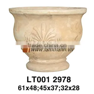 Round Large Ancient Terracotta Flower Pot thumbnail-1