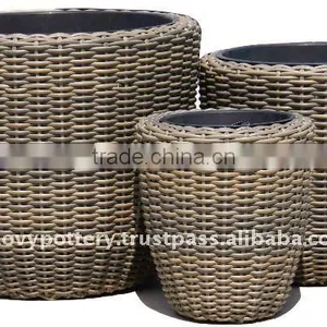 Wicker Planter, Poly Rattan Planter thumbnail-1