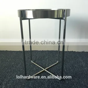 Hot Sales Online Morden Living Room Glass Top Stainless Steel Coffee Table Frame for Barss thumbnail-1
