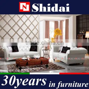White Antique French Leather Sofa 996 thumbnail-3