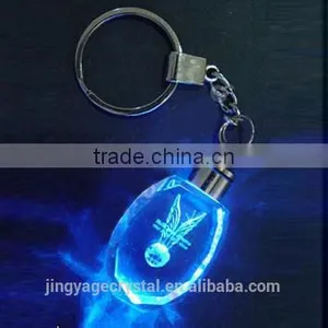 3D Laser Crystal Keychain With Led Light for Wedding Gift thumbnail-2