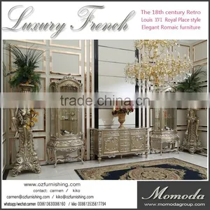 CB41Antique Royal Rococo Black Silver Glossy Neoclassic French High End Elegant Bedroom Furniture Set thumbnail-6