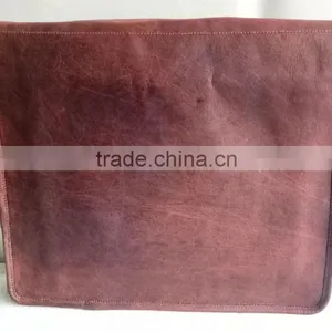 High Quality Classic Design Handmade Vintage Genuine Goat Leather Laptop Bag thumbnail-2