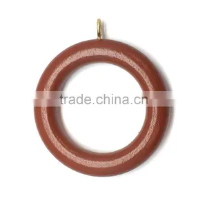 Dark Brown Coated High Quality Wooden Curtain Rod Ring ID45mm/OD70mm thumbnail-5