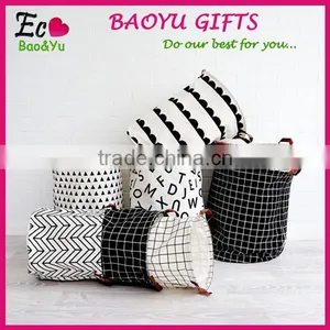 Hotselling Best Quality Canvas Laundry Basket Collapsible Kids Art Storage Boxes With Handle thumbnail-1
