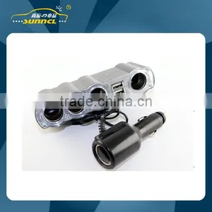 4 Way Double USB Car Cigarette Lighter Adapter Socket With CE Certification for IPhone , Tablet , Samsung thumbnail-1
