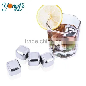 Stainless Steel Reusable Wine Cooling Cubes With Ice Tongs Whiskey Chilling Rocks thumbnail-1