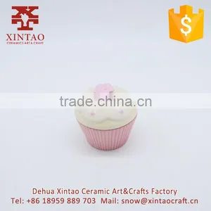 Wholesale Printed Cupcake Shaped Ceramic Jewelry Box thumbnail-1