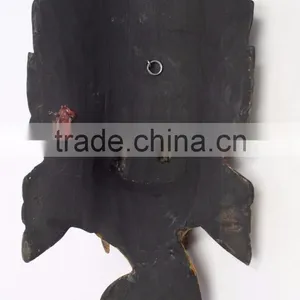 Hand Crafted Wooden Mask of Hindu Lord Ganesh Wall Hanging Made In Nepal thumbnail-4
