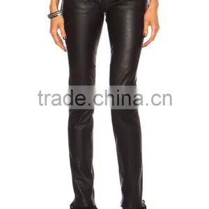 New Womens Sexy Black Tight Skinny Leather Pant Lambskin 4 6 8 10 12 14 16 thumbnail-1