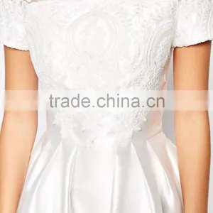Custom Made Size Bridal Grown Maxi Dress With Embroidery And Cap Sleeve Wedding Dress Lvory And White thumbnail-3