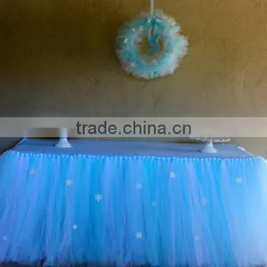 Party Decorative Gathered Ruffled Tutu Table Skirt thumbnail-1