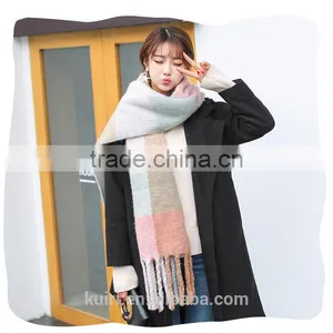 2016 Brand Best Selling Cashmere Scarf Tassels Striped Bicolors Blanket Manta Thicken Pashmina Shawl Wrap thumbnail-5
