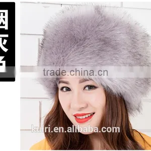 Woman and Man Fashion Fox Faux Fur Russian Hats With Satin Lining/Round Top Unisex Winter Cap Hats thumbnail-2