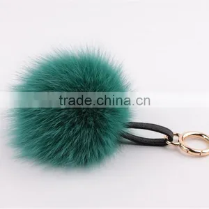 Myfur Custom Beautiful Colors Large Fox Fur Ball Phone Pendant Fox Fur Pompom Key Chain thumbnail-2