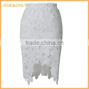 White Crochet Lace Skirt thumbnail-1
