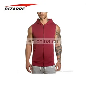 Manufacturing Dry Wicking Customized Logo Sleeveless Bodybuilding Hoodie thumbnail-2