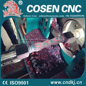 Good Service Cnc Wood Lathe for Color Wood Work With 2 Turning Knivers From China Factory thumbnail-1