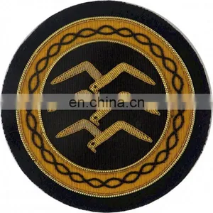 Hand Embroidered Gold- Silver Antique Bullion Blazer Badge, Crest thumbnail-1
