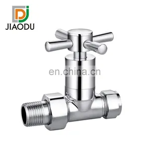 JD-232P-J 1/2" 15mm Brass Thermostatic Wooden Retro Radiator Valve for Underfloor Heating System thumbnail-2