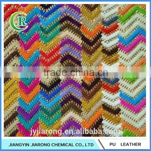 Wave Pattern Glitter PU Leather Fabric for Shoe thumbnail-1