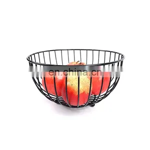 Kitchen Home Storage Egg Organizer Round Bread Fruit Bowl Stand Rack Mesh Metal Wire Basket thumbnail-3
