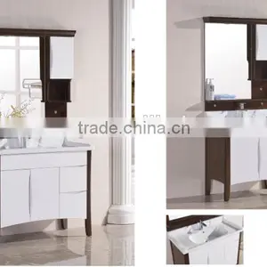 High Glossy Bathroom Cabinet With Elgant Basin and Mirror thumbnail-3