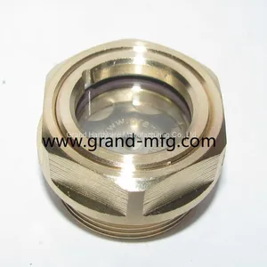 Male NPT 1 1/2 Inch Brass Oil Level Sight Plugs Compressor Oil Sight Glass 1/2
