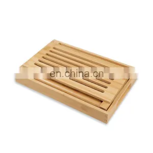 Hot Sale Bamboo Foldable Manual Bread Slicer With Crumb Catcher Tray thumbnail-4