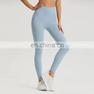 Women High Waist Best Quality Tummy Control Gym Yoga Leggings Anti UV Workout Athletic Training Wear Peach Hip Soft Sports Pants thumbnail-4