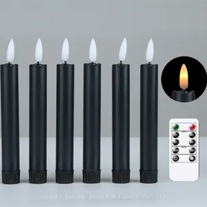 Factory Wholesale 6.5 Inches Black Led Candle Set of 6 Pieces With Remote Control thumbnail-1
