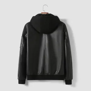 Leather Waterproofing Fashion Color Casual Sports Windproof Men's Long Sleeves Loose Jacket thumbnail-4