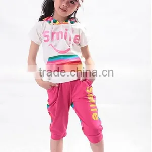 2015 Children Sports Wear Plain T-Shirt and Sport Pants / Wholesale Clothing Made in China Jiangxi thumbnail-6