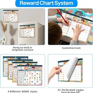 32 Chore Charts Behavior Reward Chart System,Sticker Chore Chart Pad for Kids With 2328 Stickers, 12.2