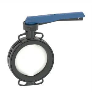 PVDF Butterfly Valve Wafer Type Chemical Resistant Industrial Water Treatment Valve thumbnail-1