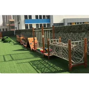 Outdoor Climbing Frame, Large-scale Combined Slide for Kindergartens, Wooden Drill-through Swing and Suspension Bridge for Sensory Integration Training thumbnail-2