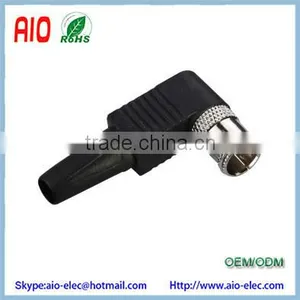Brass Right Angle 90 Degree Push on F-Type Quick Male Plug Connector With Plastic Boot thumbnail-1