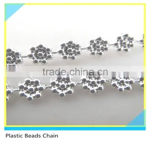 Silver Crystal Rhinestone Trimming Sew on Plastic Material Square 10 Yards 1 Card thumbnail-5