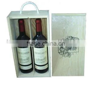 Customized Wooden Wine Box With Handle thumbnail-2