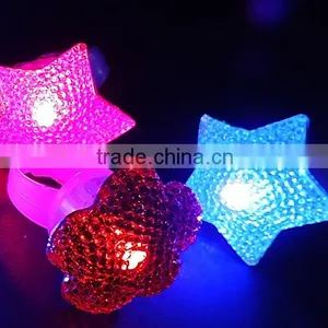 Colorful Glow Flashing LED Finger Ring Fun Luminous Finger Ring Star Shape Flowrer Shape Led Toy Party Decoration thumbnail-2