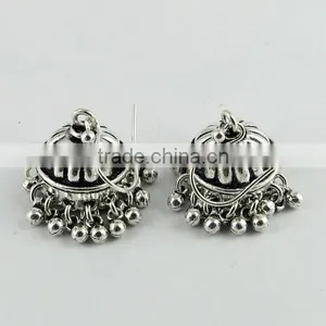 Oxidized Jhumka !! 925 Sterling Silver Earring, 925 Stamped Silver Jewelry, Buy Silver Jewelry thumbnail-2