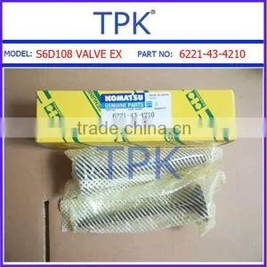 Komatsu S6D108 Engine Valve, Exhaust, 6221-43-4210, Intake,insert 6221-41-4110 thumbnail-1