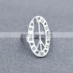 Woman Man's Hollow Stainless Steel Punk Rock Biker Finger Ring thumbnail-2