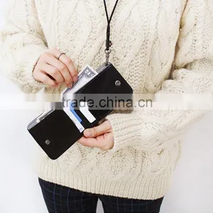 Factory RFID Blocking Zipper Pockets for Passports Holder Leather Travel Neck Wallet thumbnail-4