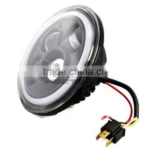 BJ-HL-013 New Arrival Jeep Wrangler LED Light 7" With Yellow Halo Ring for Harley Motorcycle LED Headlight thumbnail-3